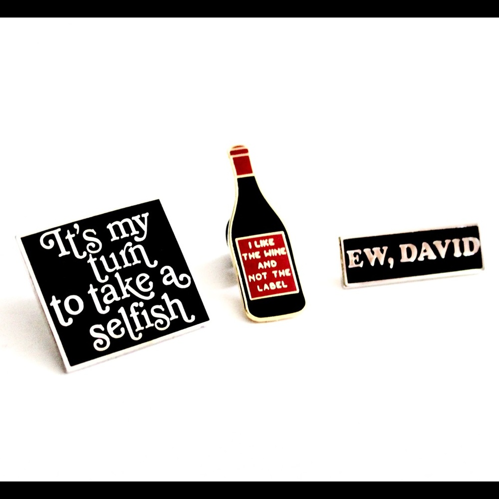 Schitts Creek inspired 3 pack of enamel pins New